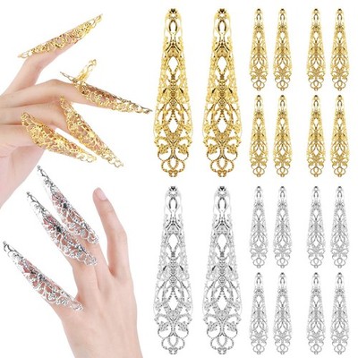 20 Pack Metal Finger Nail Claw Rings Costume Fingertip Claw Nail Rings