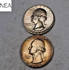 (2) 1952 Washington Quarter Set/Lot ~ Gem BU Rainbow Toned End Coins (ZQL63)