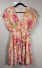 Free People Freddy Tie Mini Dress Fruit Punch Combo Floral Modal Size S
