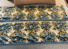 2 Waverly Roanoke Document Valance 67 x 18" Birds Fruit Leaves Lined READ VTG