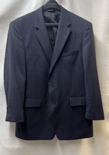 JOS A BANK Dark Blue Lined Wool Sports Coat Blazer Jacket Men Sz 44R FAST SHIP