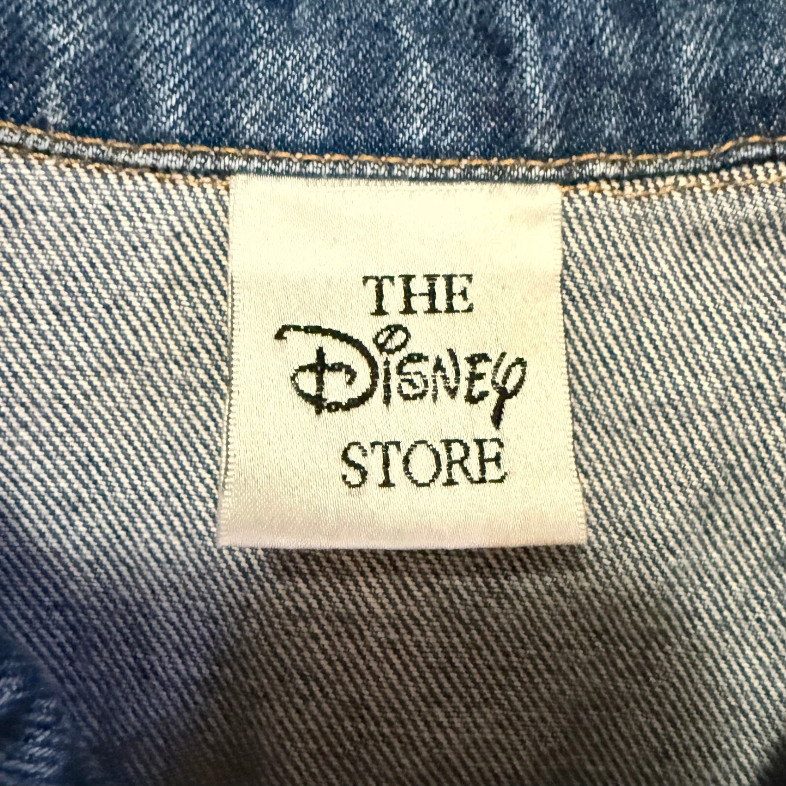 Vintage Disney Store Denim Jacket Embroidered Mickey, Minnie, Characters image 4