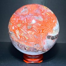 470G Rare Mexican agate Ball Quartz Crystal Sphere Reiki Crystal Decor Gift