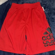 adidas Boys Mesh Athletic Shorts Red Size M 100 Polyester Regular Fit