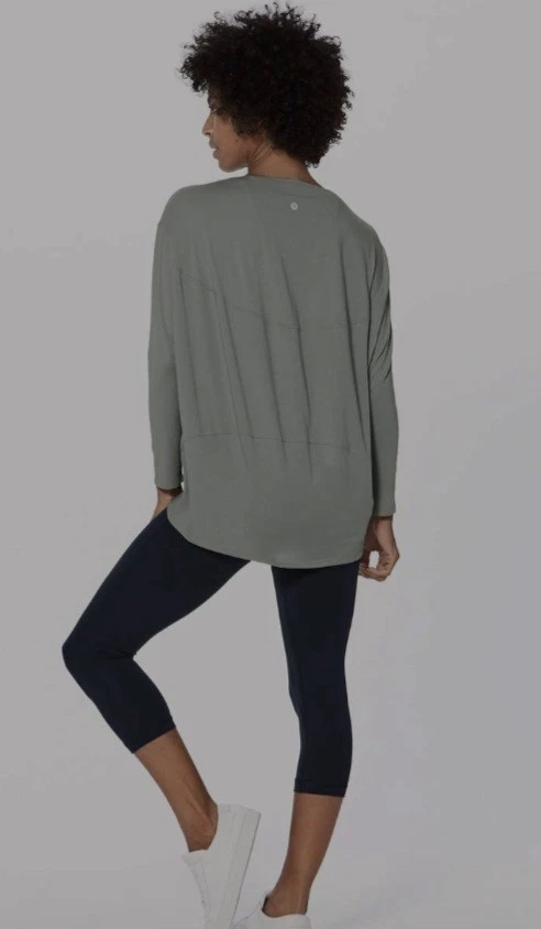 Ladies Lululemon Back In Action Long Sleeve Top Teal Athleisure Yoga Fitness 6 - Image 2 of 4