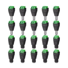20PCS 12V DC Male+Female Power Connector 5.5x2.1mm Power Jack Plug Adapter LOT