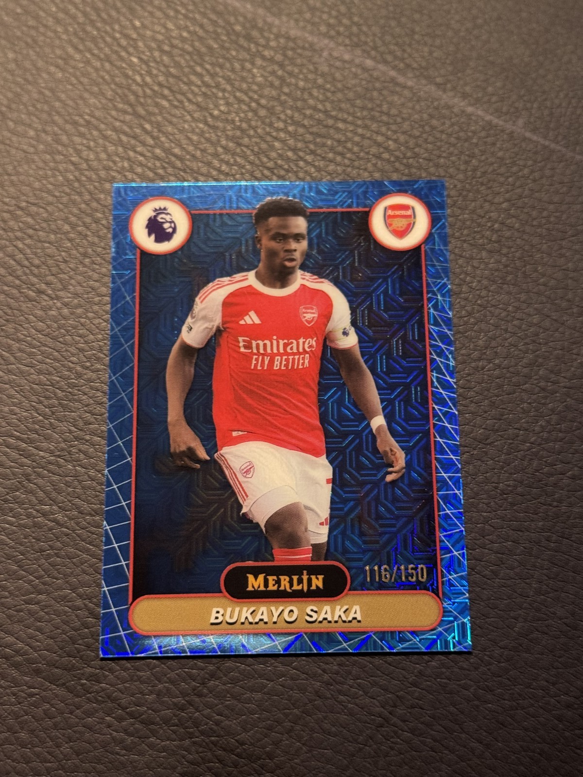 2026 TOPPS MERLIN SOCCER #11 BUKAYO SAKA BLUE MOJO REFRACTOR /150