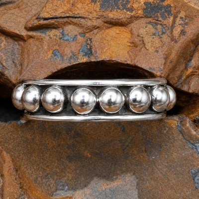 925 Sterling Silber Perlen Band Ring Adj 7-11 Southwestern Vorsteckbar Daumen