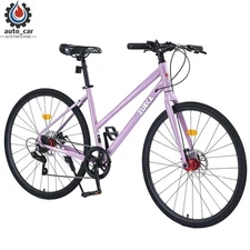 7 Speed Hybrid Bike Disc Brake 700C Road Bike for Men Women's City Bicycle