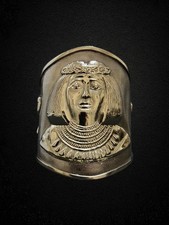 Ancient Egyptian Brass Bracelet Pharaoh Relief Handmade Cuff