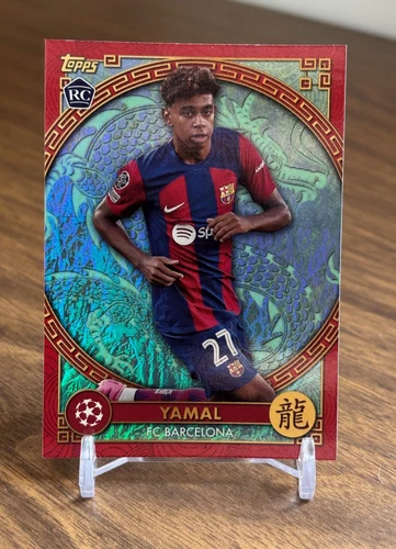 Lamine Yamal 2023-24 Topps UEFA UCC Jade Chinese New Year Refractor Rookie RC