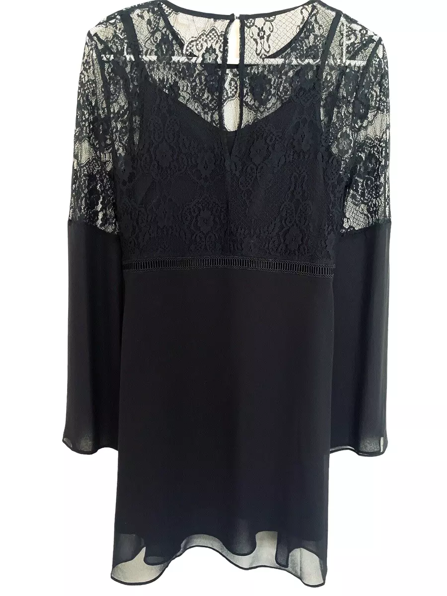Bcbg black lace 2025 dress long sleeve