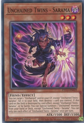 Yugioh Unchained Twins - Sarama ETCO-DE029 Common NM x3 Play Set