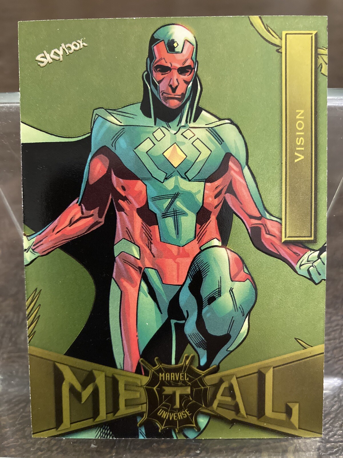 2021 Skybox Spider-Man Marvel Metal Universe Vision Yellow FX #94