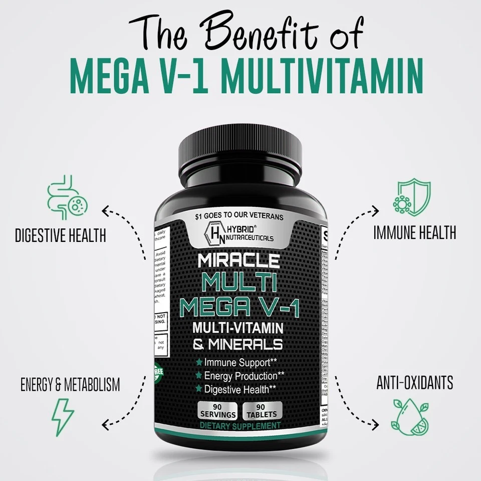 MEGAV-1 Daily Multivitamin-Minerals with Probiotics, Mushroom Complex, 90 Serv - Image 4 of 4