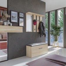 MODAL CASA Mobile ingresso moderno 100 cm cassapanca scarpiera rovere Olimpia