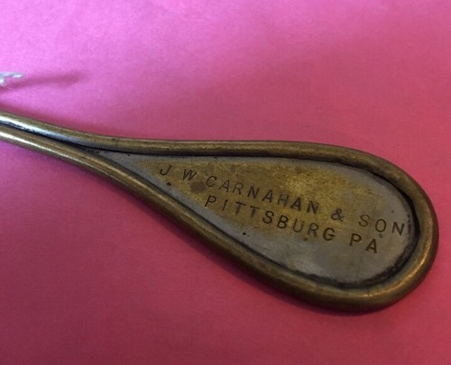 VTG J W CARNAHAN & Son Shoe Advertising Button Hook PITTSBURGH PA PENN Steel - Picture 2 of 7