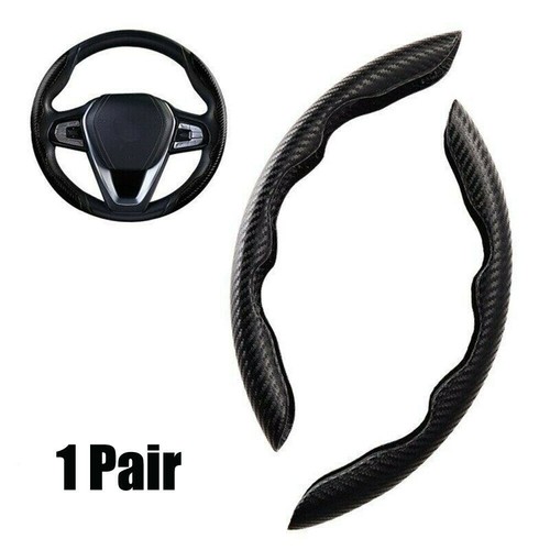 2Pcs Carbon Fiber Car Steering Wheel Booster Non-Slip Cover Protective Universal - Picture 4 of 10