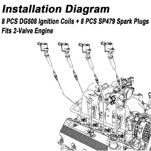 8 Pack Ignition Coils w/ Spark Plugs SP479 For Mercury Grand Marquis 4.6L 98-11 - Picture 3 of 21