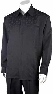 Men's Luxurious Long Sleeve Check Design Walking Suit 2 Piece Set 2762