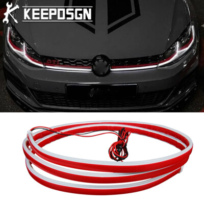 For VW Golf GTI Jetta Passat 70'' Scan Start Up Dynamic LED Hood Light Strip DRL