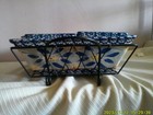 6 Ceramic Condiments or Dessert Cups with Pan and Wire Holder — photo 3
