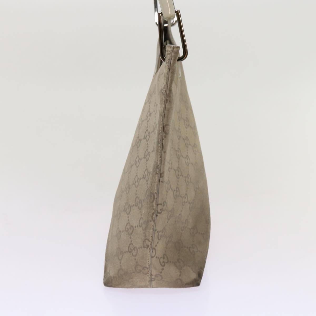 GUCCI GG Canvas Bamboo Shoulder Bag Gray 001 2058 3007 Auth GUCCI GG Canvas Bamboo Shoulder Bag Gray 001 2058 3007 Auth
