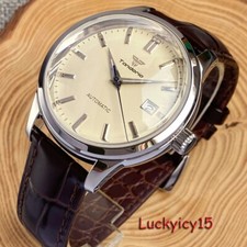 40mm Tandorio Beige Dial Polished case Japan NH35A Automatic Watch For Men