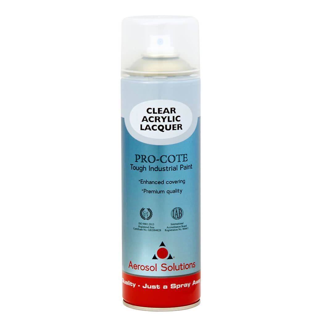 Pro-Cote Clear Acrylic Lacquer Spray Paint 500mL Quality Enhanced Covering