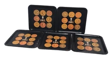 5 Vintage Mid Century Black Tin Pharmacy Tray Merck Sharp Dohme Advertising Logo