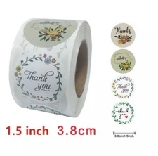 30 Thank You Stickers 1.5" Round , Packaging Stickers