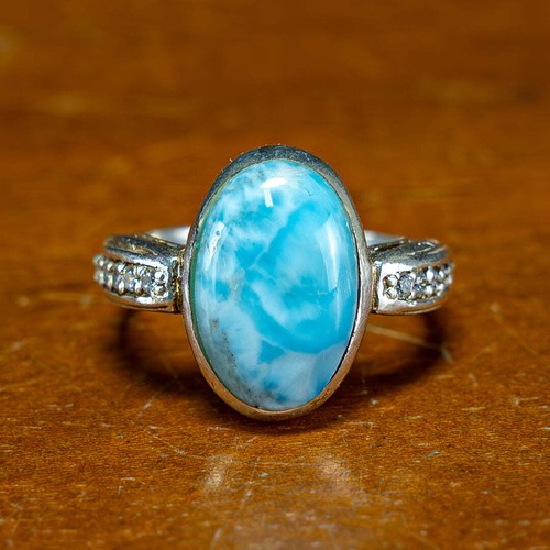 Natürlicher Larimar Ring 925 Silber - 25,65 ct - Bild 3 von 9