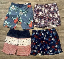 4 Pairs George Collection Men  s Medium Swim Shorts - 4 Styles - Good Condition