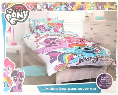 Girls Licensed MY LITTLE PONY Double Bed Quilt Cover Set PINKE PIE RAINBOW DASH | eBay