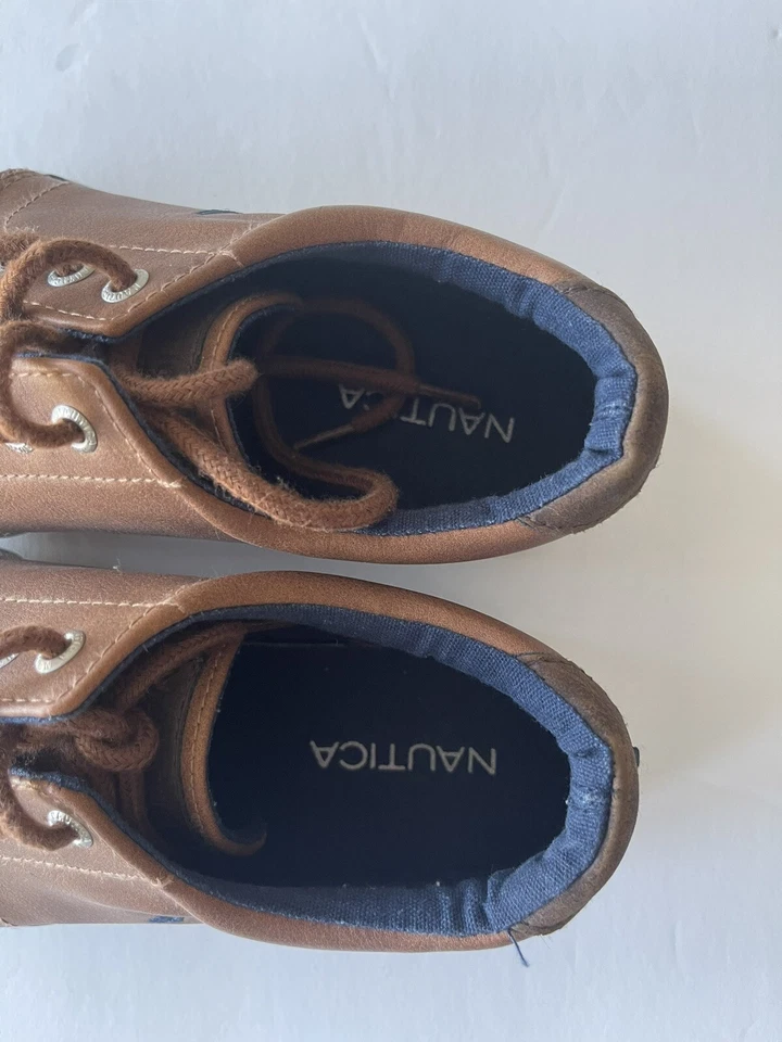 Nautica ZBEI Nautica Boys Youth Brown Loafers Boat Deck Shoes Size 2 - Image 4 of 4