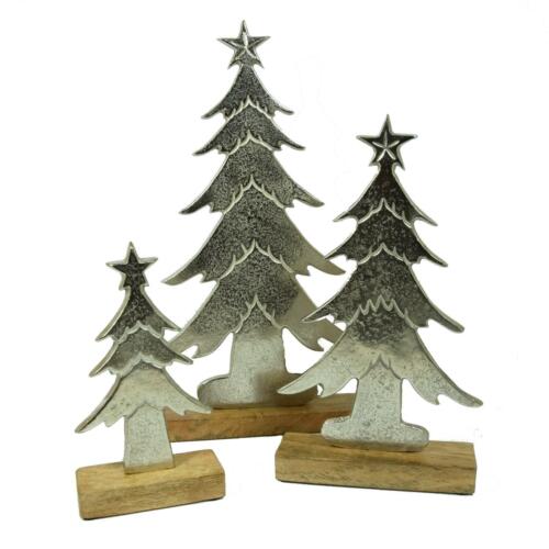 Weihnachtsbaum Metall Holz natur Tanne Baum Landhausstil Metallbaum Aluminium - Bild 1 von 13