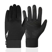 Winter Thermal Gloves Windproof Running Gloves Touch Screen Warm Medium Black
