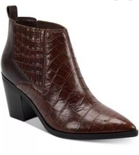 New Women Marc Fisher Rental 2 Ankle Boots Darkbrown Multi Leather Size 9M