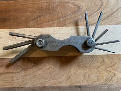 Vintage General Tool Co 9 Key Hex Wrench No 895 Made In USA