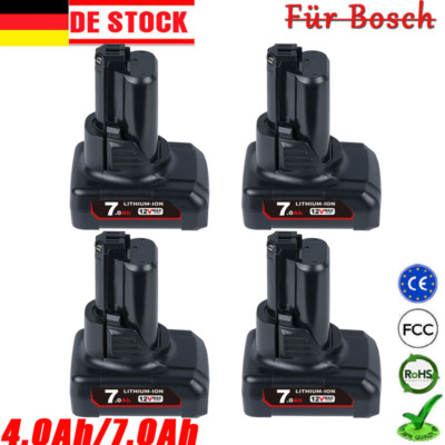 12V 4,0Ah 7aH Li-ion Akku für Bosch BAT411 BAT420 GSR/GDR GSA 12V-LI / Ladegerät