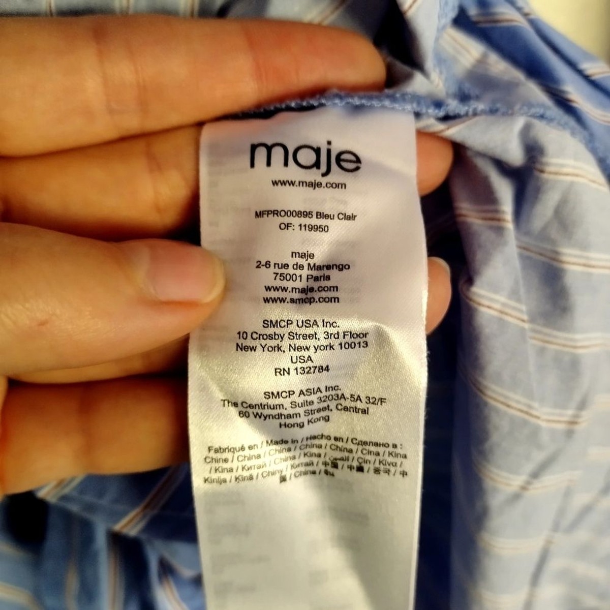 Maje Roxelle Pinstriped Cotton poplin Belted Shirt Dress sz S | eBay