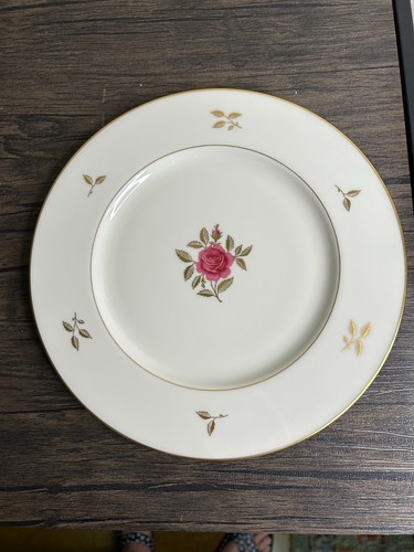 LENOX RHODORA P471 Set of 4 Dinner Plates 10.5" Gold Trim Pink Rose P-471 3432 - Picture 2 of 5