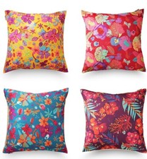 DecoJungle Tropical Throw Pillow Covers 18 X 18 Set of 4 New In Package
