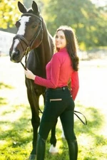 KL Select Gabrielle Knee Patch Breech - Black/Cognac