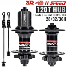 MTB Bike Hub 28-36 Holes 6 Pawl 120click 8-12 Speed Free Adapter 4 Bearing Hub