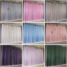 Wedding Backdrop Curtain White Gauze Net Gla on Silk Wedding Background Drape