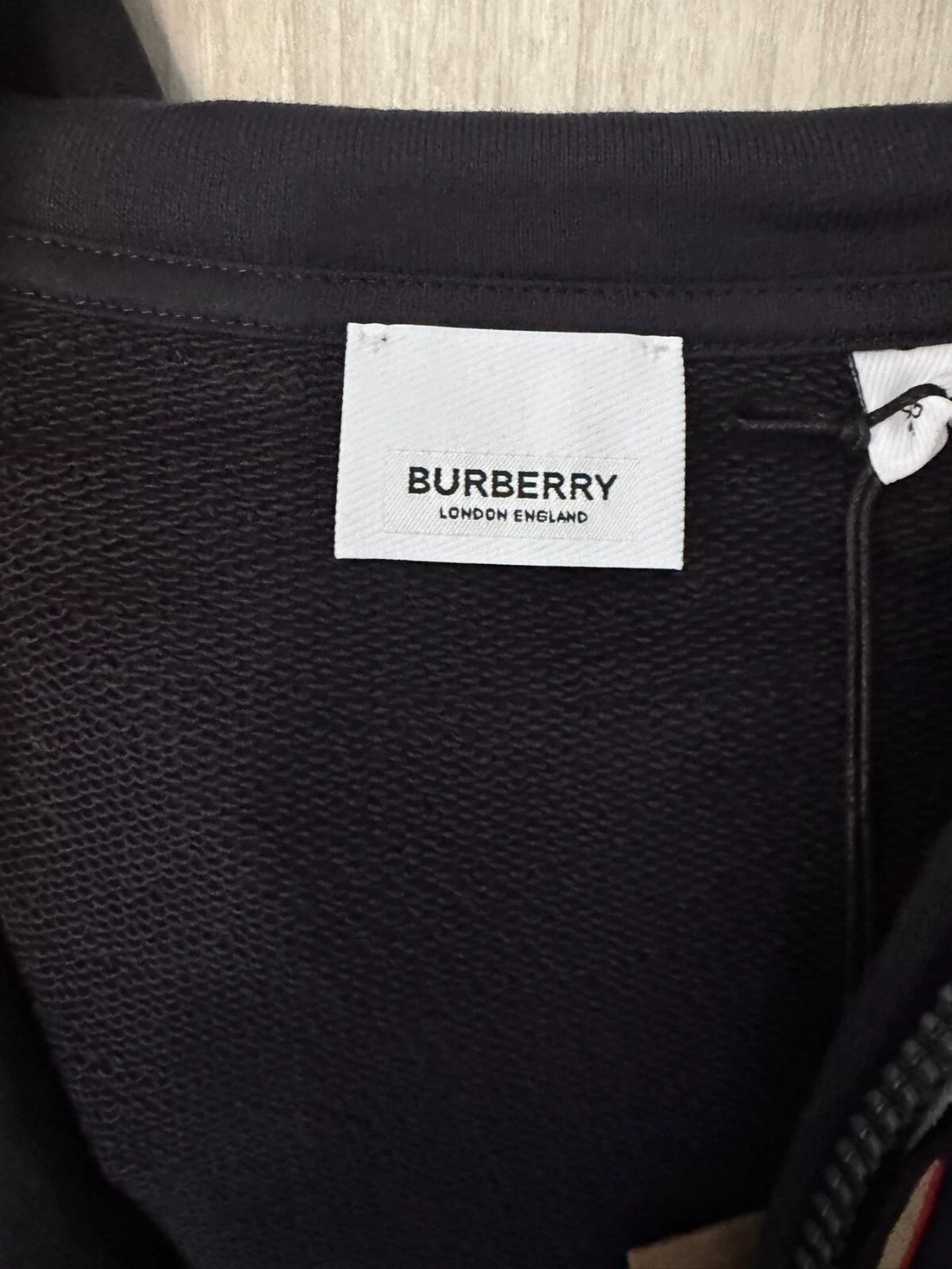 Burberry Check Blu Navy Hoodie XL Cotton new with labels and Burberry shopper