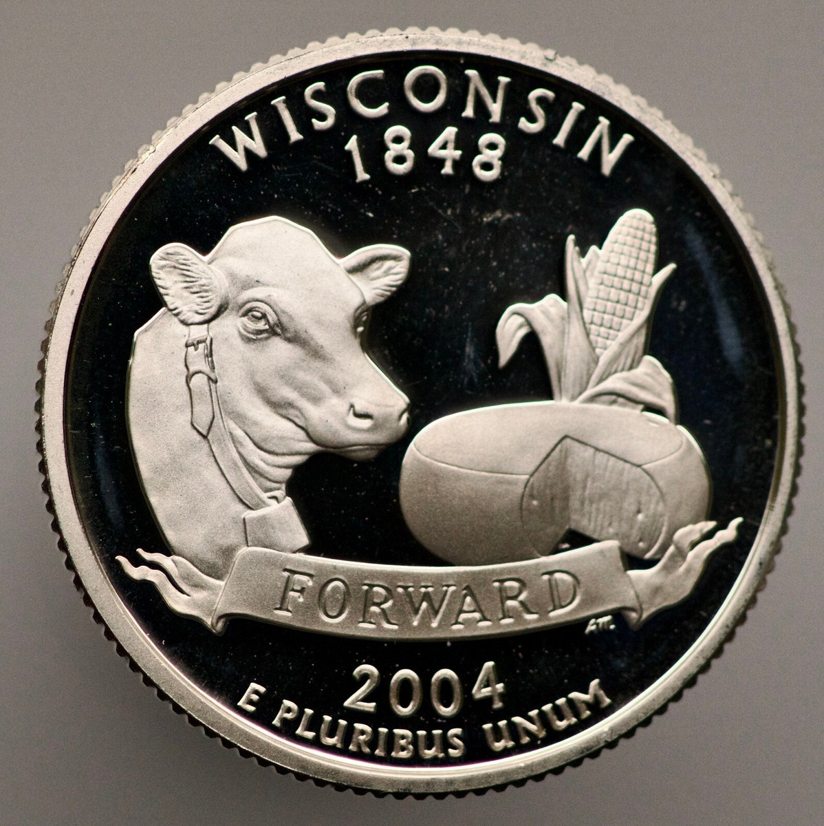 Quo Vadis Politics '93 デスメタル 激レア オリジナル 2004-S Wisconsin State Quarter Proof 90% Silver .1808 oz Cow Corn