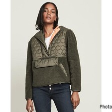 Veronica Beard Leo Sherpa Green Pullover Green Jacket Size Small