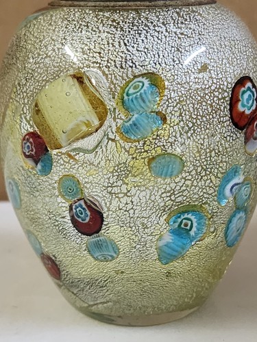 VTG Murano Glass Alfredo Barbini Aventurine Millefiori Table Lighter 1960s Light - Picture 7 of 14